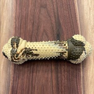 NEW Cream and Brown Large Dog Bone Toy by Nylabone